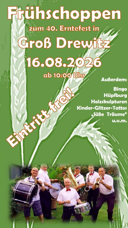 Erntefest Groß Drewitz Sonntag Frühshoppen